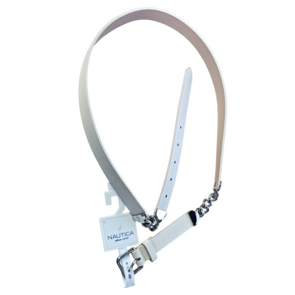 Nautica Women's Accessories Chain Accent Belt Camel Size X-Large New - Picture 2 of 7